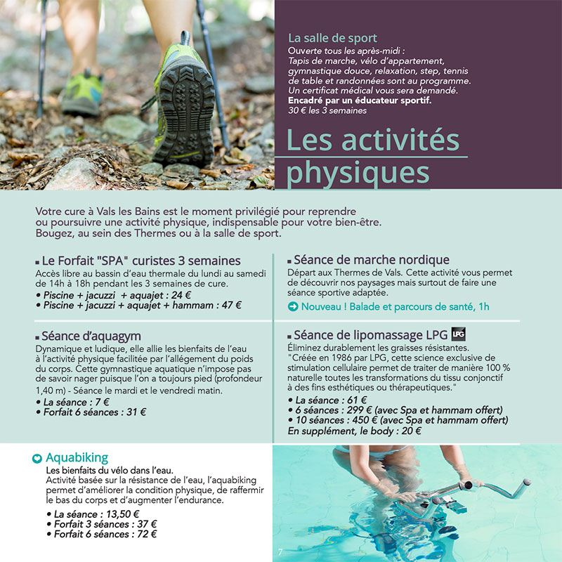 Création graphique de plaquette pour les Thermes de Vals