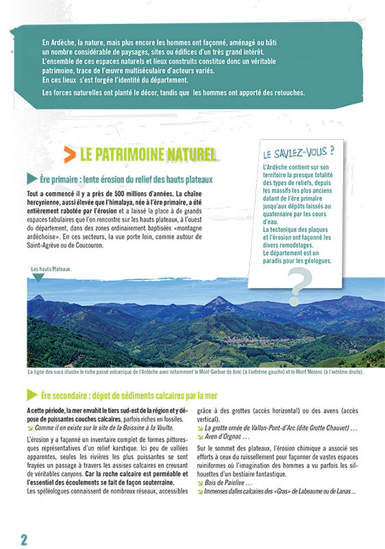 Création graphique de Brochure pour le Tourisme, patrimoine ardéchois